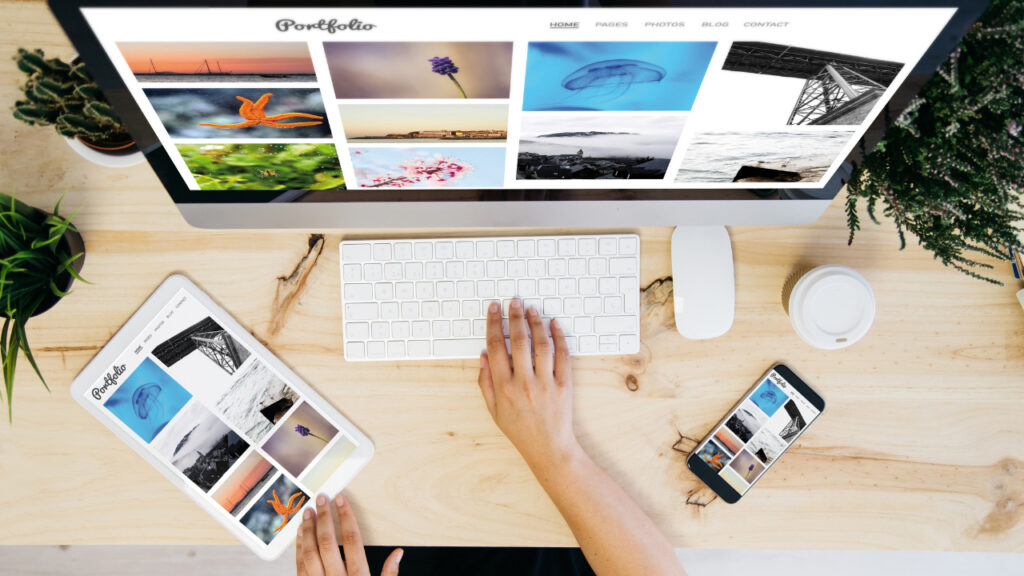 Portfolio of potential designers on social media sites.