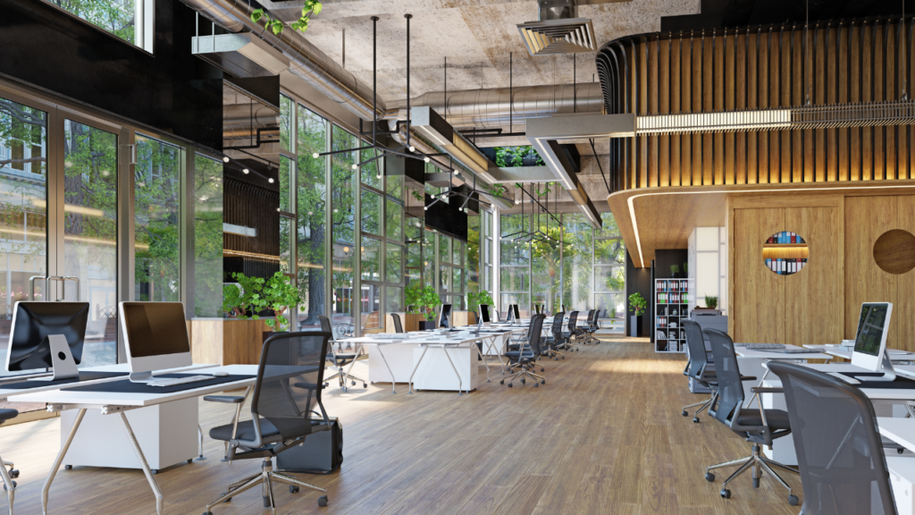 high-ceiling workspace